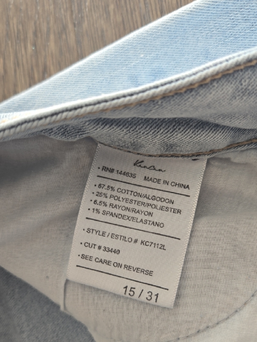 KanCan Light Wash Skinny Jeans with Frayed Ankles - Picture 5 of 7
